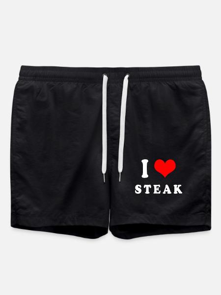 I love steak - Swim Trunks - black