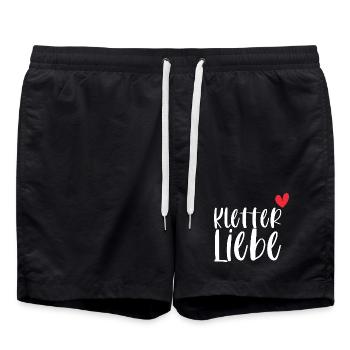 Klettern Kletterliebe Berge Alpen Geschenk - Badeshorts - Schwarz - Vorne - AI Model Male 185 light (185cm)