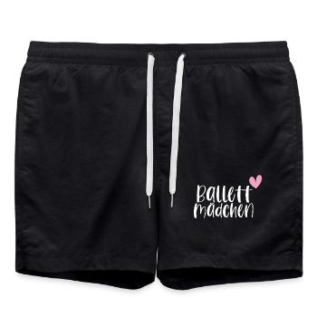 Ballett Mädchen tanzen Ballerina Geschenk - Badeshorts - Schwarz - Vorne - AI Model Male 185 light (185cm)