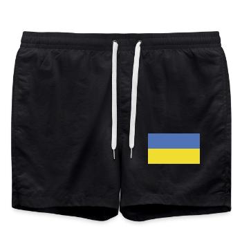 Ukraine Flagge Fahne - Badeshorts - Schwarz - Vorne - AI Model Male 185 light (185cm)