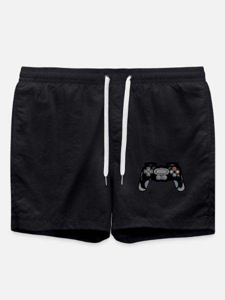 Retro Controller Silhouette - Swim Trunks - black