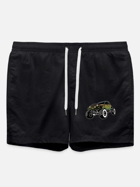 Monster Truck Skull Gradient - Swim Trunks - black