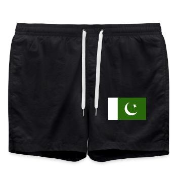 Pakistan National Flagge - Badeshorts - Schwarz - Vorne - AI Model Male 185 light (185cm)