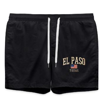 El Paso, Texas, Vintage Americana - Short de bain - noir - Devant - AI Model Male 185 light (185cm)