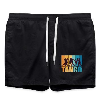 Tango Dancer Dance Vintage Retro Cadeau - Short de bain - noir - Devant - AI Model Male 185 light (185cm)