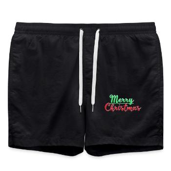 Merry Christmas Colorful - Short de bain - noir - Devant - AI Model Male 185 light (185cm)