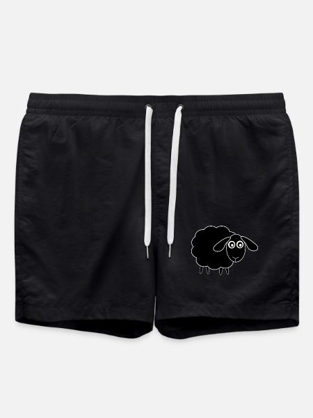 black sheep sheep - Swim Trunks - black