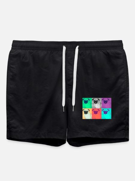 Pop Art Dog Design - Swim Trunks - black