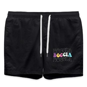 Bocciaspieler Bekleidung mit Boccia Kugeln Boccia - Badeshorts - Schwarz - Vorne - AI Model Male 185 light (185cm)