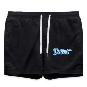 Police Detroit Blue Brush - Short de bain - noir - Devant - AI Model Male 185 light (185cm)
