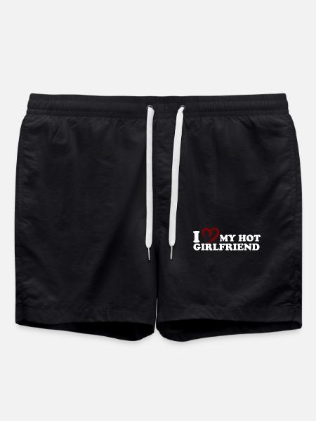 I Love My Hot Girlfriend Design - Badeshorts - Schwarz