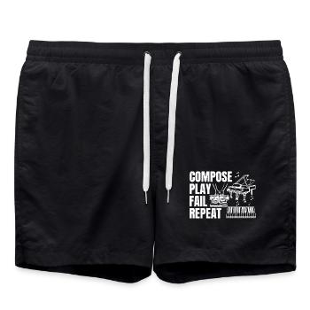 Komponieren Spielen Scheitern Wiederholen - Badeshorts - Schwarz - Vorne - AI Model Male 185 light (185cm)