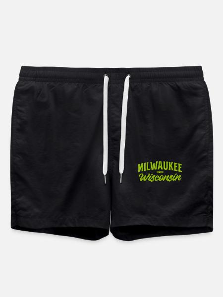 Milwaukee, Wisconsin Vintage-skrift - Badeshorts - sort