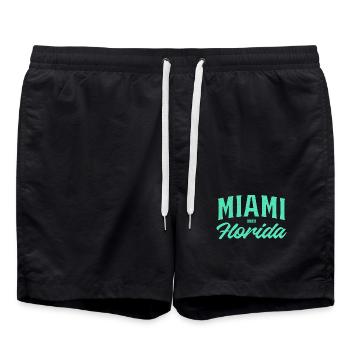 Fontaine sarcelle de Miami Florida - Short de bain - noir - Devant - AI Model Male 185 light (185cm)