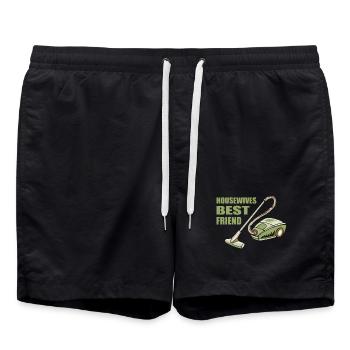 Housewives best friend | Vacuum Cleaner - Swim Trunks - black - Front - AI Model Male 185 light (185cm)