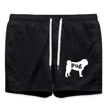 Mops - Badeshorts - Schwarz - Vorne - AI Model Male 185 light (185cm)
