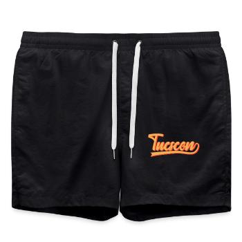 Tucson Retro Schriftzug - Badeshorts - Schwarz - Vorne - AI Model Male 185 light (185cm)