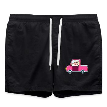 Cow Car - Swim Trunks - black - Front - AI Model Male 185 light (185cm)