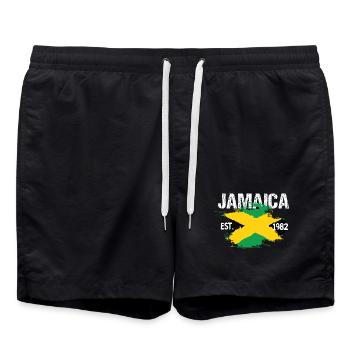 Jamaica Brush Flag Est1982 - Badeshorts - Schwarz - Vorne - AI Model Male 185 light (185cm)