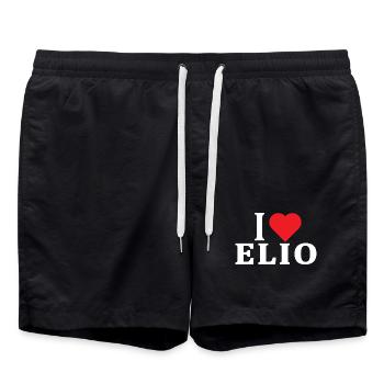 t-shirt J’adore Elio idée cadeau t-shirt - Short de bain - noir - Devant - AI Model Male 185 light (185cm)