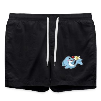 Delfin Fisch - Badeshorts - Schwarz - Vorne - AI Model Male 185 light (185cm)