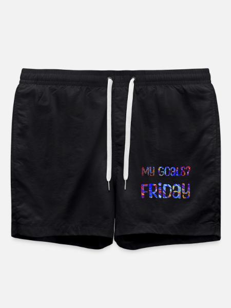 My Goals? Friday - Mein Ziel? Freitag - Badeshorts - Schwarz
