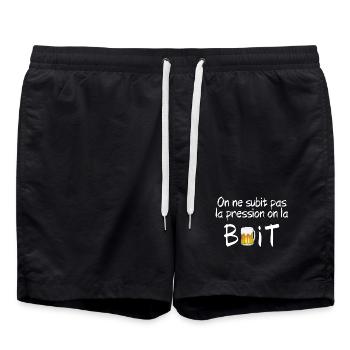 bière, apéritif, apéro - Short de bain - noir - Devant - AI Model Male 185 light (185cm)