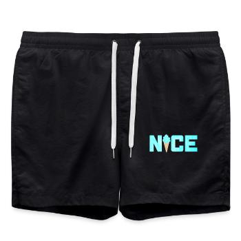 Belle glace glace glace Vacances d’été Fan amusant - Short de bain - noir - Devant - AI Model Male 185 light (185cm)