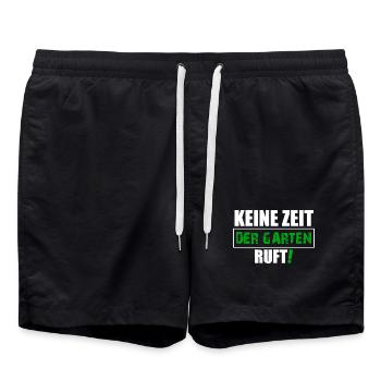 Keine Zeit der Garten ruft - Badeshorts - Schwarz - Vorne - AI Model Male 185 light (185cm)