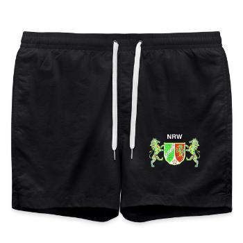 NRW Team Symbol - Badeshorts - Schwarz - Vorne - AI Model Male 185 light (185cm)