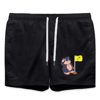 Mole flag - Swim Trunks - black - Front - AI Model Male 185 light (185cm)