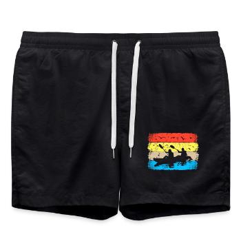 Retro Kayak - Kayaking - Kanusport & Rudersport - Badeshorts - Schwarz - Vorne - AI Model Male 185 light (185cm)