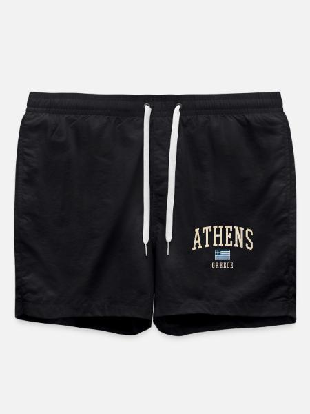 Athens Greece Vintage Varsity - Badeshorts - Schwarz