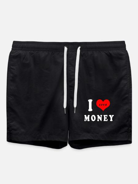 I love money - Swim Trunks - black