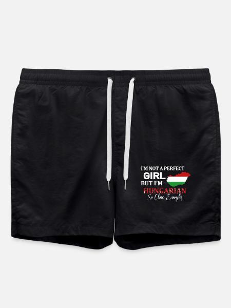 I’m not a perfect girl Hungarian - Swim Trunks - black