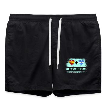 L’Espagne et le Salvador drapeaux 100 % géniaux - Short de bain - noir - Devant - AI Model Male 185 light (185cm)