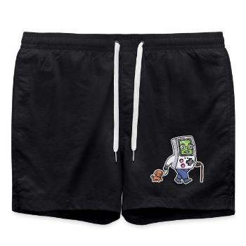 Retrogaming Drôle Jeux Vidéo Portable Humour Gamer - Short de bain - noir - Devant - AI Model Male 185 light (185cm)