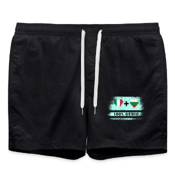Italien und Bulgarien 100% geniale Flagge - Badeshorts - Schwarz - Vorne - AI Model Male 185 light (185cm)
