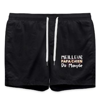 Meilleur Papa Chien Du Monde - Short de bain - noir - Devant - AI Model Male 185 light (185cm)