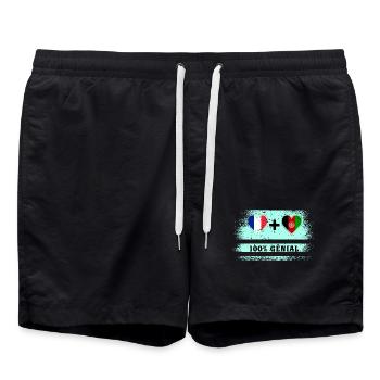 Drapeau France et Afghanistan 100% génial - Short de bain - noir - Devant - AI Model Male 185 light (185cm)