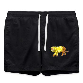 Sweat à capuche d’hiver Tigre - Short de bain - noir - Devant - AI Model Male 185 light (185cm)