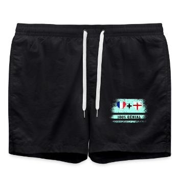 Drapeau France et Angleterre 100% génial - Short de bain - noir - Devant - AI Model Male 185 light (185cm)