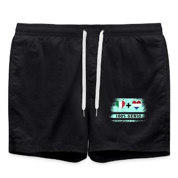 Drapeau 100% génie de l’Italie et des Pays-Bas - Short de bain - noir - Devant - AI Model Male 185 light (185cm)