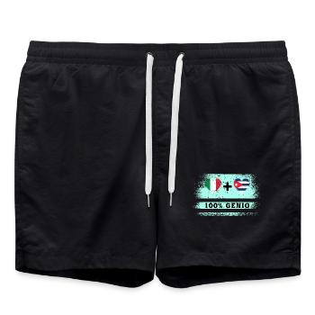 Italy and Cuba 100% genius flag - Swim Trunks - black - Front - AI Model Male 185 light (185cm)