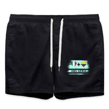 Italie et Colombie 100% drapeau de génie - Short de bain - noir - Devant - AI Model Male 185 light (185cm)