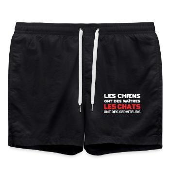 Chats et Chiens: Maîtres et Serviteurs - Short de bain - noir - Devant - AI Model Male 185 light (185cm)
