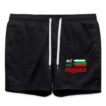 Wir sind Bulgarien Flagge - Badeshorts - Schwarz - Vorne - AI Model Male 185 light (185cm)