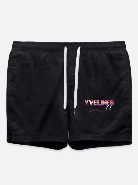 Neon Skyline Sunset Yvelines 78 - Swim Trunks - black
