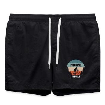 J'peux pas j'ai vélo retro - Swim Trunks - black - Front - AI Model Male 185 light (185cm)