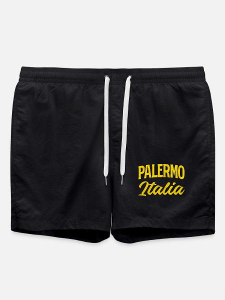 Palermo Italia Yellow Script - Swim Trunks - black